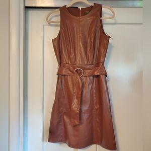 Brown Leather Dress Taylor Size 2